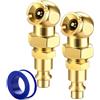 Takelablaze Mandrini ad aria portatili chiusi in ottone a sfera con 1/4 NPT standard Quick Plug Gonfiatore Pneumatici Manometro Ugello Compressore D'aria Accessori, 4 pezzi