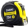 Zabiki Kutir Metro a nastro - facile da leggere 25 piedi entrambi i lati della doppia ruota, retrattile, resistente, gancio magnetico, metrico, pollici e misurazione imperiale, assorbimento degli urti, cassa