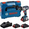 Bosch Professional Trapano avvitatore a percussione a batteria 18 V GSB 18 V-110 C (max. coppia 110 Nm, con 3 batterie Procore, caricatore rapido GAL 18 V-40, L-BOXX)