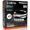 Eurocali 2x Striscia LED Monocolore 300 LED 55W 60 LED/metro - Bobina da 5 metri - IP20 da interno - Luce Bianco Freddo 6500K - Fascio Luminoso 120°