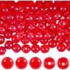 SOFPLATE 1 scatola Da 250 pezzi di Perline Distanziatrici In Vetro Rosso Da 6mm Perline di Vetro Rotonde Lisce Piccole Palline Mini Cristalli Artigianali Distanziatori Sciolti Accessori per La Creazio