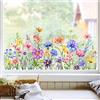Tanlaby Adesivi per Finestra Fiori Primaverile Adesivo per Finestrini Giardino Fiore Farfalla Decalcomanie per Finestre Non Adesiva Finestra Vetro Porte Soggiorno Cucina