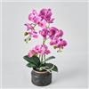Avoeco Pianta artificiale di orchidea realistica al tatto, 50,8 cm, finta phalaenopsis in vaso, struttura altamente realistica di orchidea e foglie per casa, ufficio, negozio e decorazioni per