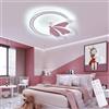 zenlavia Plafoniera Led a Forma di Farfalla 48 W Dimmerabile con Telecomando, Temperatura Colore 3000-6500 K, Luce Notturna, Timer, Funzione Memory, per Camerette e Camerette, 4800 lm, 47x40 cm, Metallo