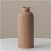 VIVIDFLOW Vaso in ceramica con superficie scanalata, vaso per fiori per erba della pampa, decorazione marrone caffè, altezza 25,4 cm, larghezza 10 cm, moderno per soggiorno, tavolo da pranzo, ufficio (marrone