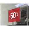 Olmedo Servicios Integrales Sconto Vinile Sconti 50% 90x60 cm - Vetrofanie per Vetrine - Stickers Offerte - Saldi