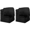 IlGruppone Set 20 Pezzi Lavette Asciugamani Viso Mani 100% Cotone 490 Gsm 30x30 Cm Bagno Bidet Vari Colori Morbide Assorbenti Asciugamano Spugna Ospite - Nero - 30x30 cm
