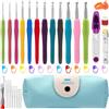 Royouzi Set Di Uncinetti, 11 pezzi Generic Uncinetti con 29 Accessori, Kit uncinetto per Principianti con Custodia, Regalo Per Donne/Mamma