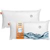 sleepling 194094 set di 2 cuscini ad acqua ortopedici 50 x 70 cm, 100% cotone, Made in EU, lavabili fino a 40 gradi, bianco