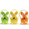 COM-FOUR® 3x Cestino pasquale con coniglietto - cestino pasquale in feltro da riempire - sacchetto in feltro per coniglietto pasquale come regalo (03 Cestini - Coniglio con pois)