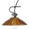 XIRYTU-H 30cm Lampada a Sospensione Vintage in Vetro con Paralume Ombrello e Finitura Cromata, Altezza Regolabile Lampada da Soffitto, Plafoniera Industriale E27 per Cucina,Sala da Pranzo (Amoretto)