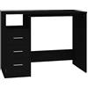 vidaXL Scrivania con Cassetti Nera 102x50x76 cm in Legno Multistrato