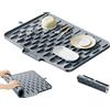 youfengamz Tappetino Scolapiatti Silicone con Uscita di Scarico,40 X 30 cm Tappetino Lavello Cucina, Tappeto Scolapiatti Cucina,Resistente al Calore, Antiscivolo, Pieghevole e Riponibile,Senza BPA (Grigio)