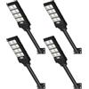Sararoom 4pz 400W Lampione Solare Led Esterno con Telecomando, 50000 LM Lampada Stradale Solari con Sensore di Movimento 6500K IP65 Impermeabile Faretto Faro Pannello Solar per Giardino Garage Parete
