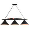 XinZe 120CM Appeso Tavolo Da Biliardo Luce Lampada A Sospensione 3 Paralumi In Metallo Nero Opaco Lampadario In Stile Vintage Per Tavolo Da Biliardo, Isola Della Cucina, Tavolo Da Pranzo