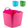 Pengo Cesto Cubo in Polipropilene 40 Litri, 49×41.5×40 cm, Colori Assortiti, Ideale Come Organizer, Cesto Giochi o Bacinella Multiuso