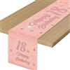 batnite Runner da tavola decorativo per 18 compleanno, per ragazze, in oro rosa - Happy 18 compleanno, tovaglia decorativa per donne, festa di compleanno, anniversario, festa, casa (180 x 35 cm)