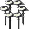 SUNNMO 6 Pezzi Faretti Solari a LED da Esterno, Lampade Luci Solari da Giardino Potenti 3 Modalità 32 LED IP65 Impermeabile Luce Faretto LED da Esterno Solare per Giardino Piante Albero Luce Fredda