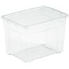 M home by Mazzei Mondex M-Home | Scatola portaoggetti in plastica Trasparente con Aperture + Coperchio, 28 x 39 x 25,8 cm / 18 L | Space Box | PLS610