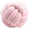 Generic Cuscino con Nodo a Palla, Cuscino di Palla Annodata, Cuscino di Divano in Peluche Morbido, Cuscino con Nodo Intrecciato a Mano, Cuscino Decorativo per Divano, Letto, 20 x 20 cm (Rosa Chiaro)