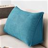 NENIUX Grande cuscino a cuneo da lettura, cuscino triangolare per schienale, cuscino di supporto lombare/schiena, con fodera rimovibile, per divano e divano Tatami Home, 60 x 35 x 20 cm, blu