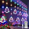 HADAVAKA Luci Led Natalizie Per Finestre, Lucine Decorative, Con Telecomando, Alimentate Tramite USB, datte Per Decorazioni Natalizie Per Finestre E Pareti Di Camere Da Letto (Colour,Xmas Tree+Snow)