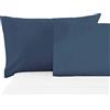 BANZAII TEXTILE INNOVATOR ONLINE Banzaii Coppia Federe Cuscini Letto in Microfibra 50x80 cm, Anallergiche, Antiacaro, Made in Italy, Blu