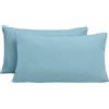 Poligino Federe Cuscini Letto Matrimoniale 40x70cm 2 PCS, Federe per Cuscini con Invisibile Cerniera in Premium Microfibra, Copri Cuscino Letto Anallergico e Traspirante, Azzurro