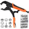 Zaxiva Pinza Per Bottoni Automatici A Pressione, Contiene 3 Stampi Magnetici e 60 Set Di Bottoni a Pressione Metallo Da 15 mm Per Riparazione Di Coperture Di Barche, Tela, Cuoio, Cucito, Teloni