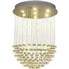HMASNSEIY Lampadario di cristallo K9 a forma di palla a goccia di pioggia, lampada a sospensione moderna da soffitto a filo, per camera da letto, sala da pranzo, soggiorno, cucina, ingresso (dimension