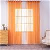 BOYOUTH Tende trasparenti in voile tinta unita, con occhielli per finestra, per camera da letto, soggiorno, hotel, arancione, 2 pannelli, 130 x 260 cm