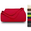 ZOLLNER coperta da divano 130x170 cm - Plaid in pile nel colore rosso - microfibra - lavbaile a 95°C - Certificato OEKO TEX (R)