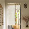 A.Monamour Tenda Semi Oscurante con Spacco Centrale in Cotone a Righe Boho Decorativo con Nappine Tessuto Spesso Tende a Pannello Porta Finestra per Camera da Letto Soggiorno Cucina, 1 Pezzo, beige