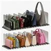 PAVSTINE Organizer Borse Impilabile, 2 Pezzi 16 Scomparti Rimovibile Divisori per Borse, Organizzatore Borses da Armadio Multifunzione, Ivisori Per Borse Armadio Porta Borses Adatto per Camera, Nero