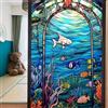 WAZUBC 2 Pezzi Pellicola per Finestre in Vetro Colorato, 45 x 100cm Pellicola Adesiva Statica in PVC Opaca per Privacy su Vetri delle Finestre, Soggiorno, Decorazione Casa Feste (Stile J)