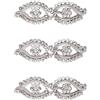 WANDIC Chiusura a Mantello, 3 Clip argentate da 3,4 cm, con Strass, Mantello Vintage, da Cucire, Ganci e Occhielli, Fermagli, per Vestiti, Maglioni, Sciarpe