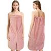 Chiluxendo Asciugamani Bagno, Teli Doccia con Tasche, Kilt per Sauna da Donna, Kilt da Sauna con Bottoni, Asciugamano Palestra per Sauna, Panno in Microfibra per Sauna Doccia Spiaggia Piscina(Rosa)