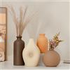 QBMYCN Set di 4 vasi in Ceramica,vasi in Ceramica per la Decorazione Domestica,Vaso Decorativo per Erba di Pampa e Fiori secchi,Decorazione per l'ingresso (Arancione,Marrone,Giallo terra,Beige)