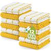Utopia Towels - Asciugamani da Cucina, 38 x 64 cm, 100% Cotone Super Morbido e Assorbente, Asciugamani da Cucina, Strofinacci e canovacci, (Confezione da 12) (Giallo e Bianco)