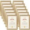 Giftgarden Confezione da 12 Cornici per Foto A4,Colore Oro, Formato A4, Cornici per Certificati, da Appendere alla Parete e da Tavolo