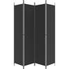 Homgoday Divisorio a 4 Pannelli Nero 200x220 cm in Tessuto, Privacy Divisorio per Ambienti, Pieghevoli Paravento da Interno Separé Divisorio Pannelli Divisori Decorativi per Interni Casa Ufficio