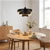 B·LED BARCELONA LED BARCELONA LED Lampada a Sospensione MACARRON Nero a 3 Livelli Metallo Ferro, Stile Bauhaus Minimalista, Illuminazione Indiretta Antiabbagliamento, Classica Vintage Moderna e Lusso Contemporaneo E27