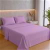 Ruggeri Completo Letto Matrimoniale in Microfibra Morbida, Set 4 Pezzi con Lenzuolo Sopra 240x280 cm, Lenzuolo con Angoli 170x195 cm e 2 Federe 50x80 cm, Traspirante e Resistente (Viola)