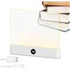 TYUKXJH Lampada Libro Piatta Luce Piatta A LED, Lampada Da Lettura Trasparente Ricaricabile, Lucina Portatile Per Leggere, 3 Colori Regolabili E Modalità Timer Intelligente, Per Leggere A
