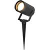 HOFTRONIC - Spikey Faretto LED da giardino in alluminio - IP65 impermeabile - Attacco GU10 - Dimmerabile - Faretto da picchetto nero (RAL9004)