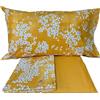 Fazzini lenzuola Percalle Kimono zucca 4 matrimoniale (lenzuolo superiore 260x295+ 2 federe 50 * 80+ 1 lenzuolo inferiore con angolo 180x200x30)