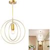 Chao Zan Lampada a sospensione moderna in ferro LED Lampadario in Lampadario Lampada a Soffitto metallo D'oro creativa semplice Plafoniera E27 rotondo Comodino camera da letto Cucina ristorante Bar Cafe (Oro)