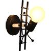 YOXANG LED Applique Soggiorno Moderno Camera da Letto Creativo Umanoide Forma Parete Sconces Illuminazione Metallo Bambini Lampade da Comodino Ferro E27 Corridoio Ristorante Scala (Nero)