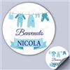 Mr Pubblicità Mr Pubblicià - n. 100 Adesivi nascita, battesimo, compleanno, Stampa Inclusa - personalizzati - Tag- PERSONALIZZALO QUI con nome data, etichette adesive