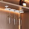 JCVCCV Portabicchieri da Vino Sottopensile Porta Calici in Metallo Organizer per Bicchieri da Vino Gancio per Riporre Bicchieri per Bar E Cucina 2-4 File(Bianco,35x8cm/13.7x3.1in)